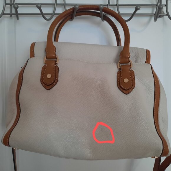 Michael Kors Margo White Pebble Leather Logo Top Handle Satchel Bag - Picture 3 of 9